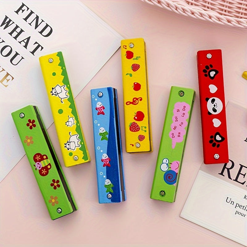 12 Styles Cartoon Harmonica for Kids and Adult Beginners, Lightweight with Double Row of 16 Holes