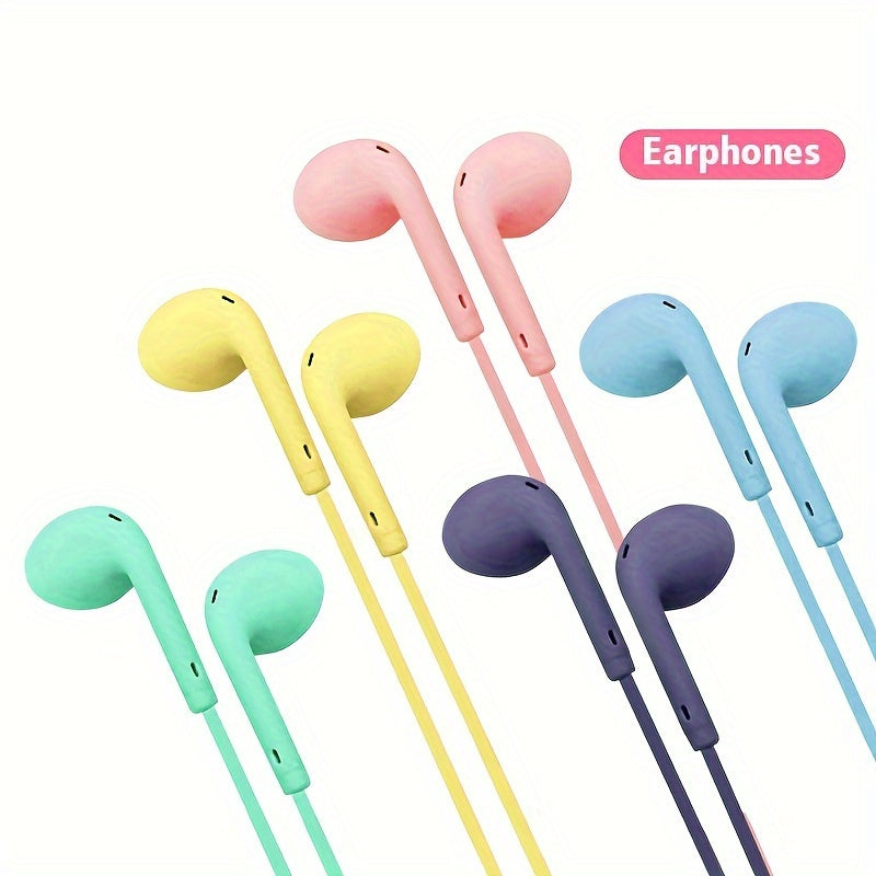 Anime-inspired wired earphones with microphone, 3.5mm jack, noise isolation, volume control, tangle-free cable, semi-open-back design, various color options, suitable for cellphones, great