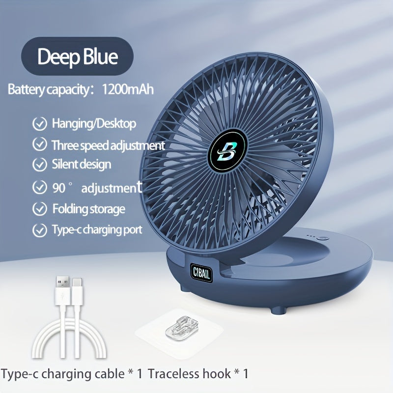 Silent, Powerful USB Fan with Versatile Design for Home, Office, and Dorms - Can be Mounted on Walls or Used on Desktops - Suitable for Indoor and Outdoor Use with Built-In Air Circulation Feature