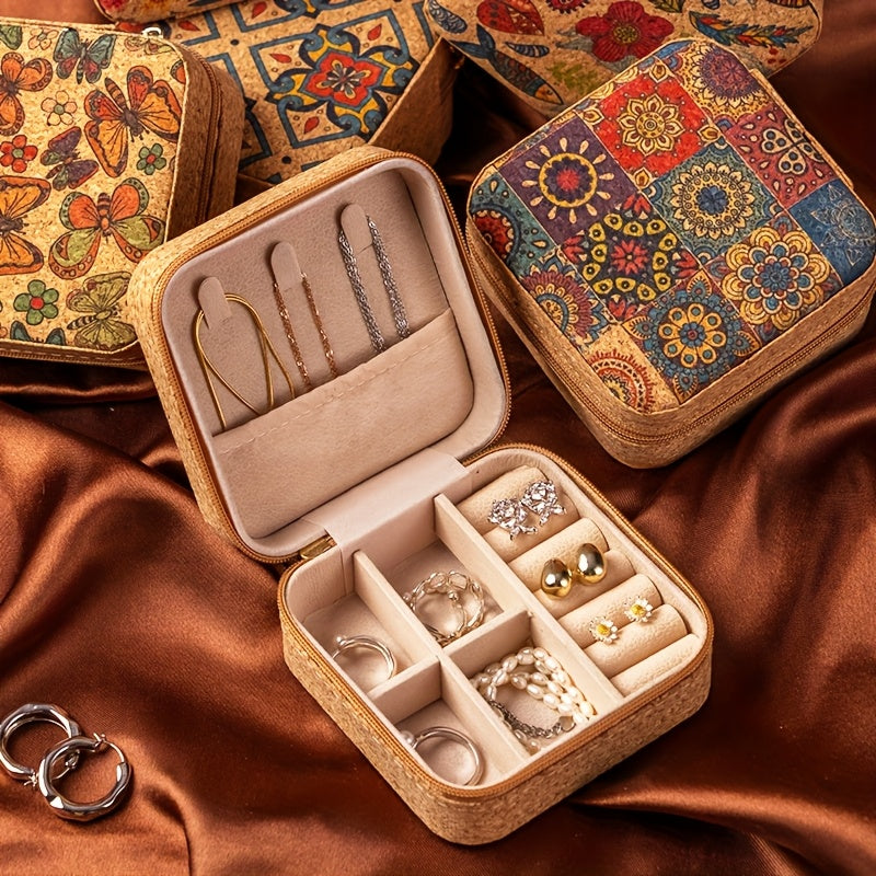 Antique jewelry box for travel or storage, premium cork material, perfect for gifting on Mother's Day.