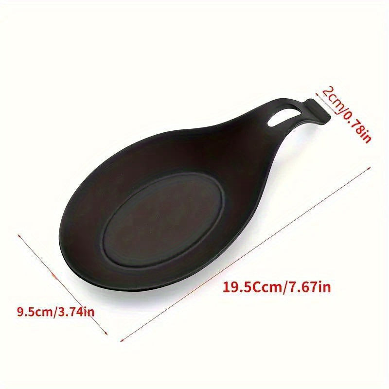 Silicone spoon rest for kitchen utensils - Easy to clean, heat-resistant holder for spoons and seasonings.