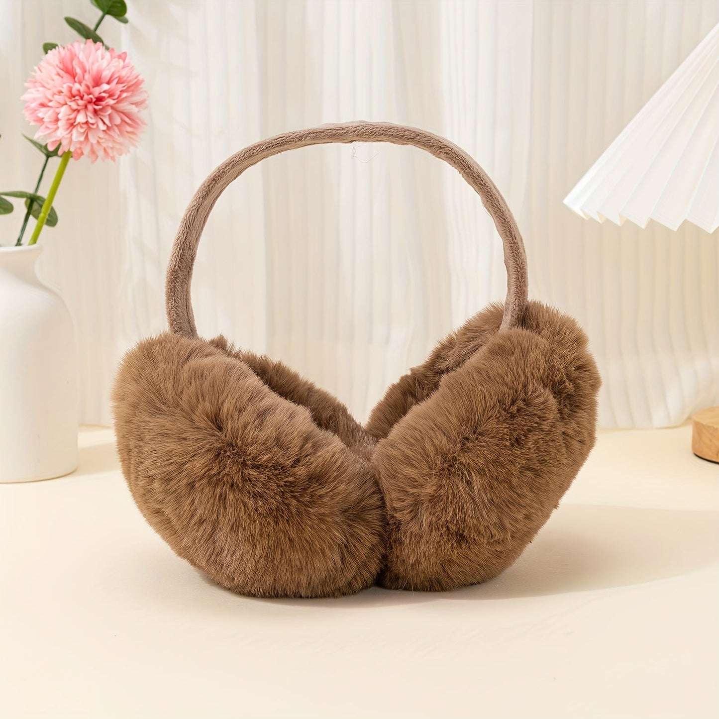 Cozy Foldable Earmuffs in Solid Colors for Winter - Thick, Coldproof, Stretchable Plush Ear Warmers for Women & Men