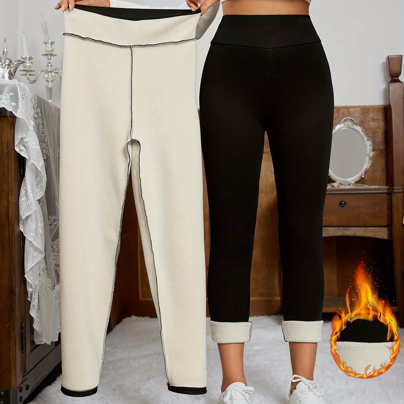 Fall and winter women's loungewear leggings and thermal underwear.