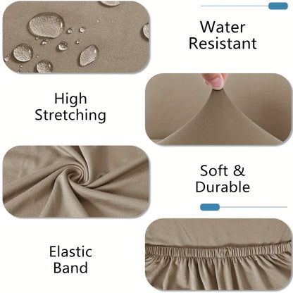 Highly elastic stool covers in solid colors, 4 or 6 pieces per set. Dustproof and water-resistant, washable and removable. Ideal for living rooms, dining rooms, and hotels.