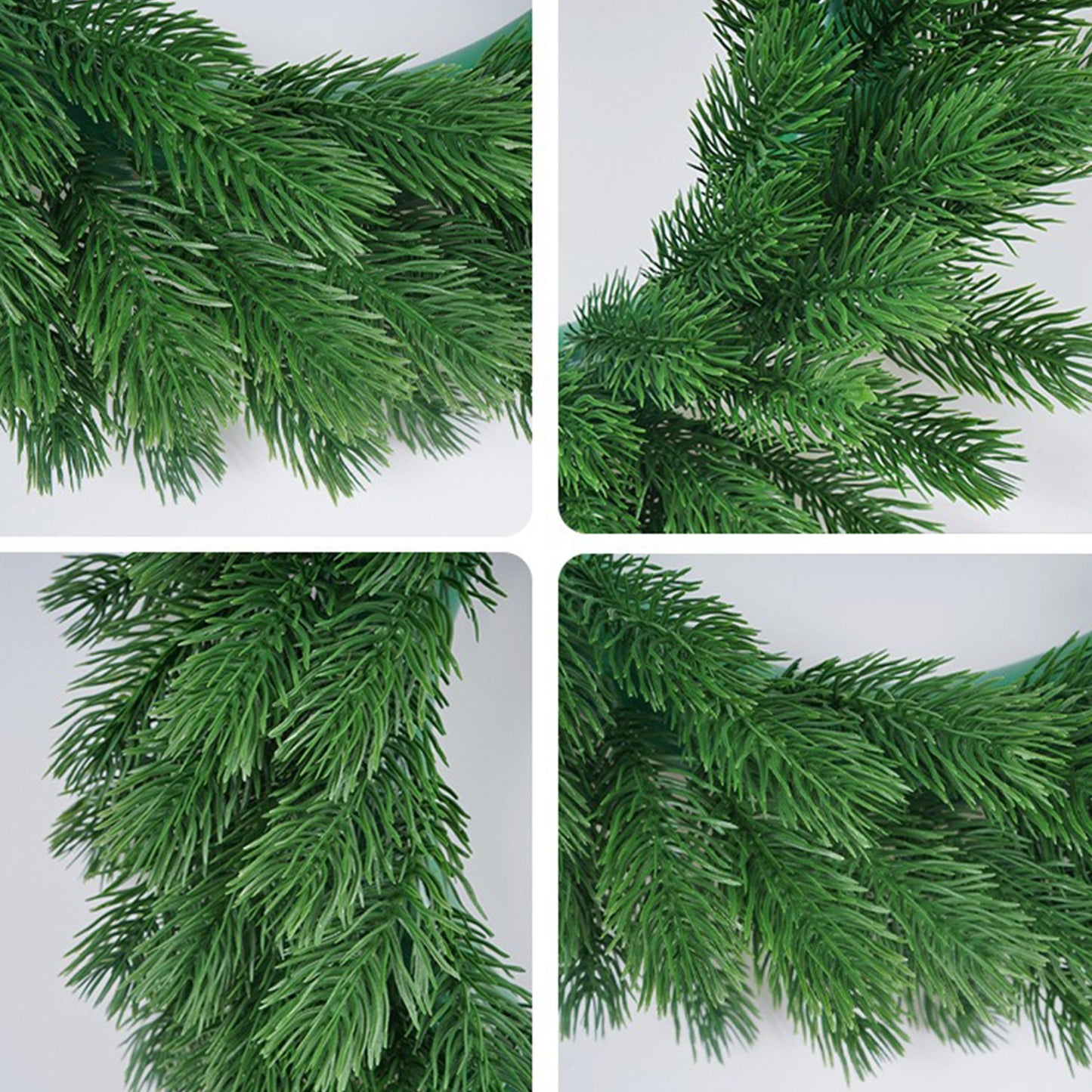 Classic green pine needle wreath ideal for Christmas decor, suitable for indoor and outdoor use.