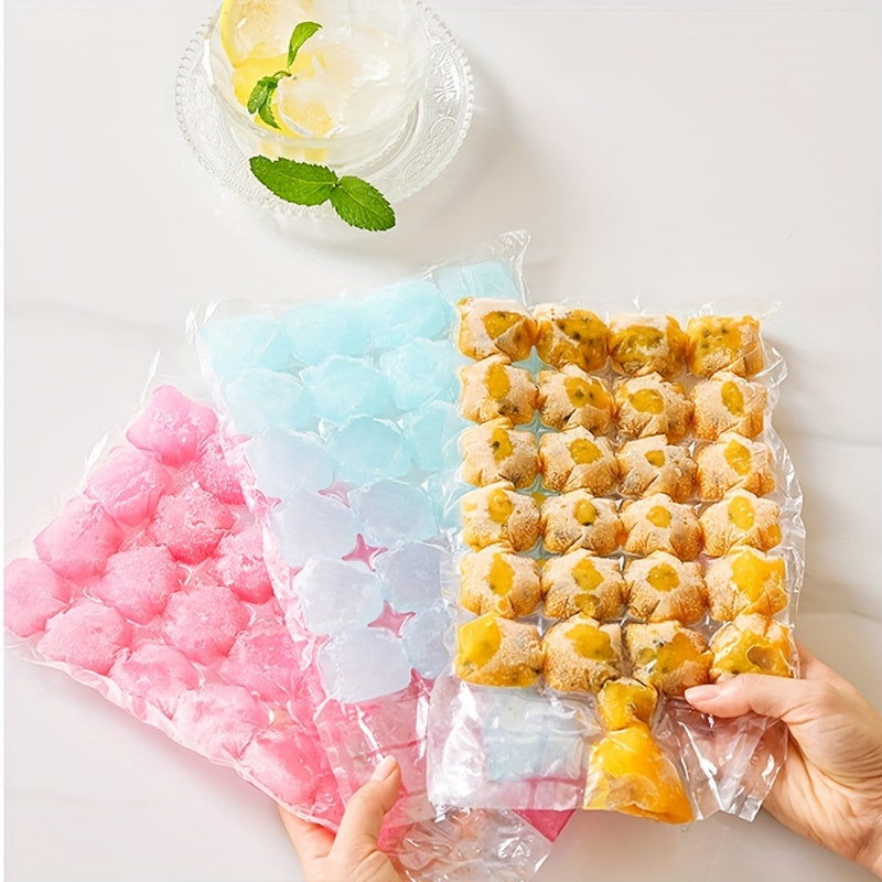 70 count Disposable Ice Cube Trays with Self-Sealing Lids - Great for Freezing and Preserving Freshness, Perfect for Refreshing Summer Drinks and Fruit Juice Combinations