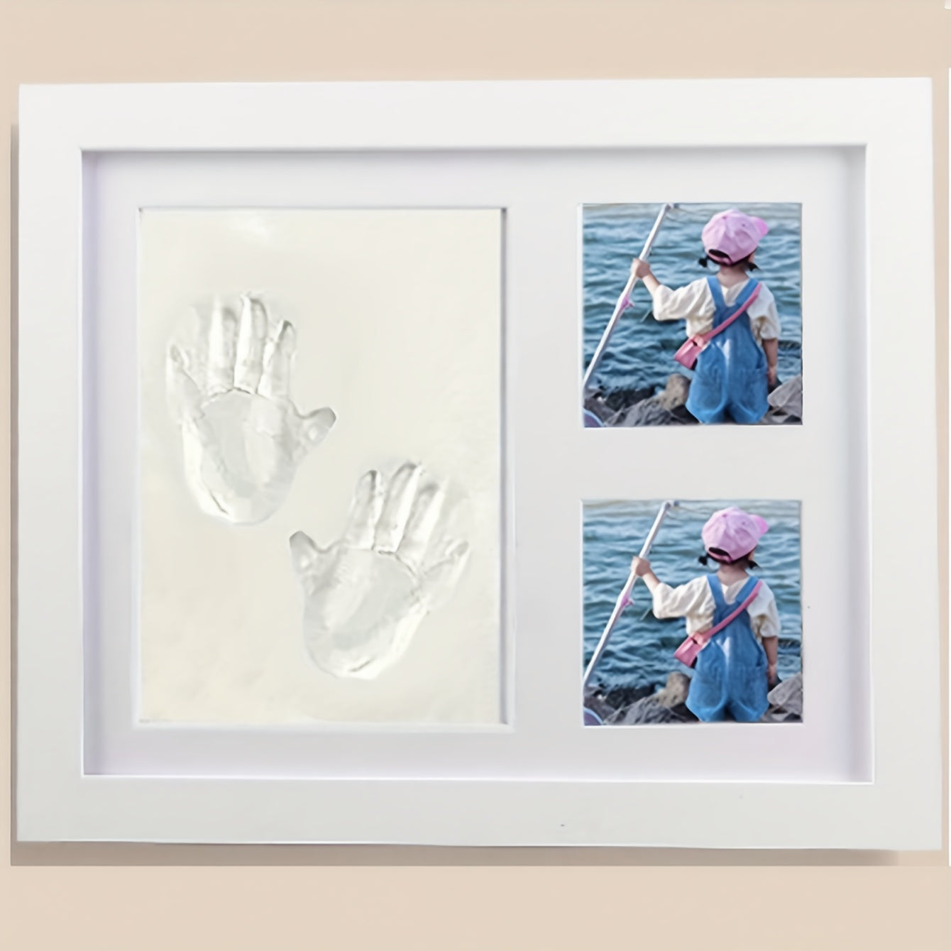 Wooden Hand & Footprint Frame - A Special Keepsake Kit for Youngsters, Ideal Gift for Boys & Girls to Capture Their First Moments