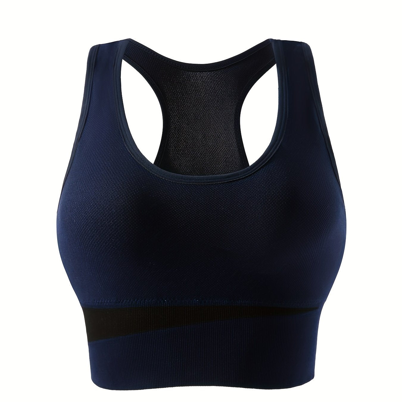 Colorblock Wireless Sports Bra, Comfy Racerback Tank Bra for Women's Workout & Lingerie