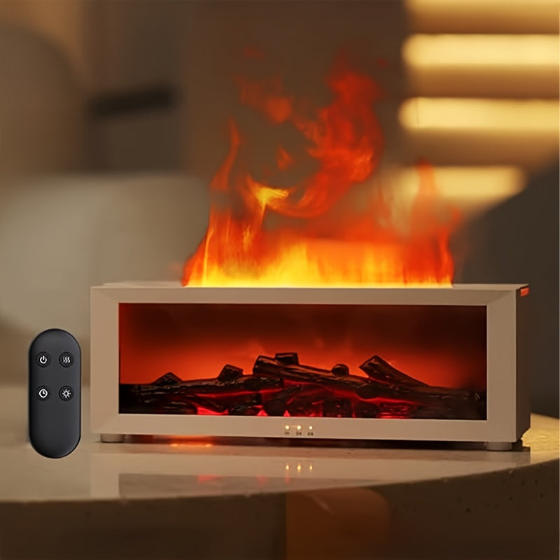 USB Fireplace Aroma Diffuser & Humidifier with Soundwave technology and colorful flame for home or office.