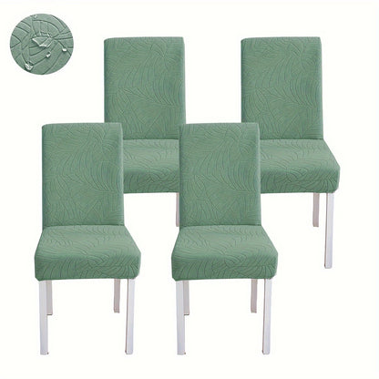 4/6pcs Anti-Splash Leaf Textured Chair Covers, Detachable, Washable, Pet-Friendly, Suitable for Home Decor.