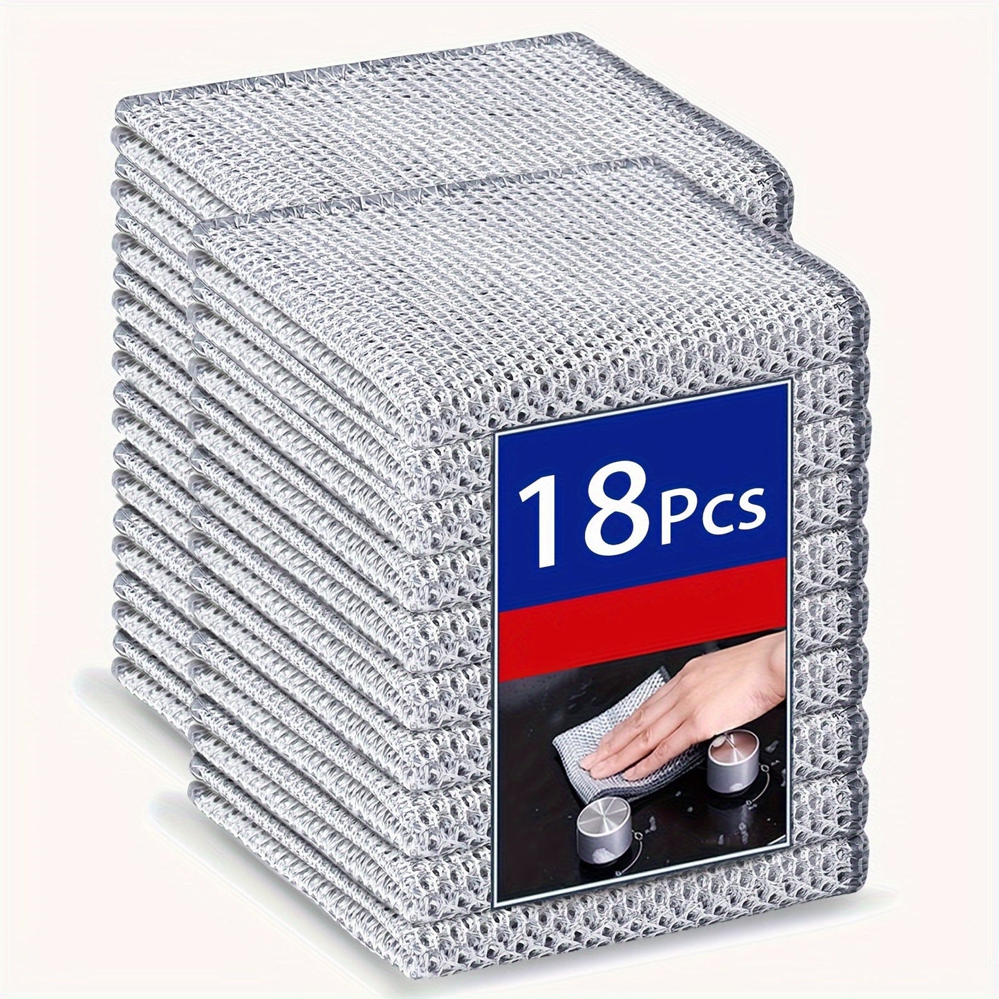 The Miracle Cleaning Cloth Set includes 12, 18, 24, or 32 pieces of super durable mesh microfiber cloths. These cloths are perfect for both dry and wet cleaning, making them ideal for tableware, metal surfaces, and more. They are designed to be