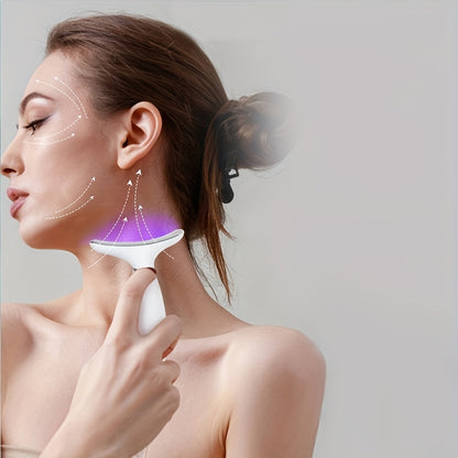 Sunhill 7-in-1 Beauty Neck & Face Massager - USB Rechargeable, with Heating & Vibration, Ideal for Skincare - Great Gift for Women