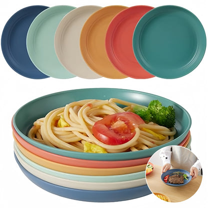 6 unbreakable deep dinner plates, 19.81 cm in size, dishwasher and microwave safe, BPA-free.