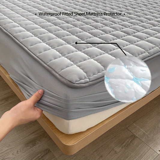 This double-layer waterproof bedsheet features a water washing and brushing treatment for ultimate comfort during sleep. The sewn stitches ensure durability, making it a perfect mattress protector for bedrooms and guest rooms. Plus, it can easily be