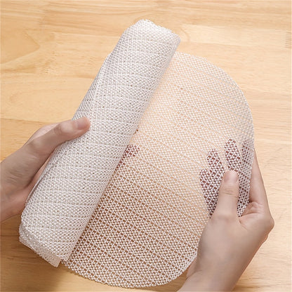 4-Pack of White Non-Slip Mattress Grip Pads with Woven Nylon Net Pattern - Prevents Slipping on Sofas and Beds - Easy to Clean and Versatile for Various Uses