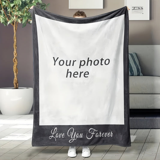 Personalize your flannel blanket with cherished pictures of family, friends, pets, and more. A cozy and thoughtful gift to treasure forever, perfect for napping and cuddling.