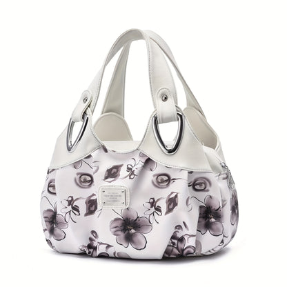 2024 New Style Women's Tote Bag with Large Capacity, Solid Color, Zipper Closure, Polyester Lined, Edge Painted, Versatile for Casual & Work Use.