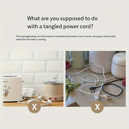 4/6pcs Power Cord Organizer for fixing cords on walls, kitchen storage, and household appliances.