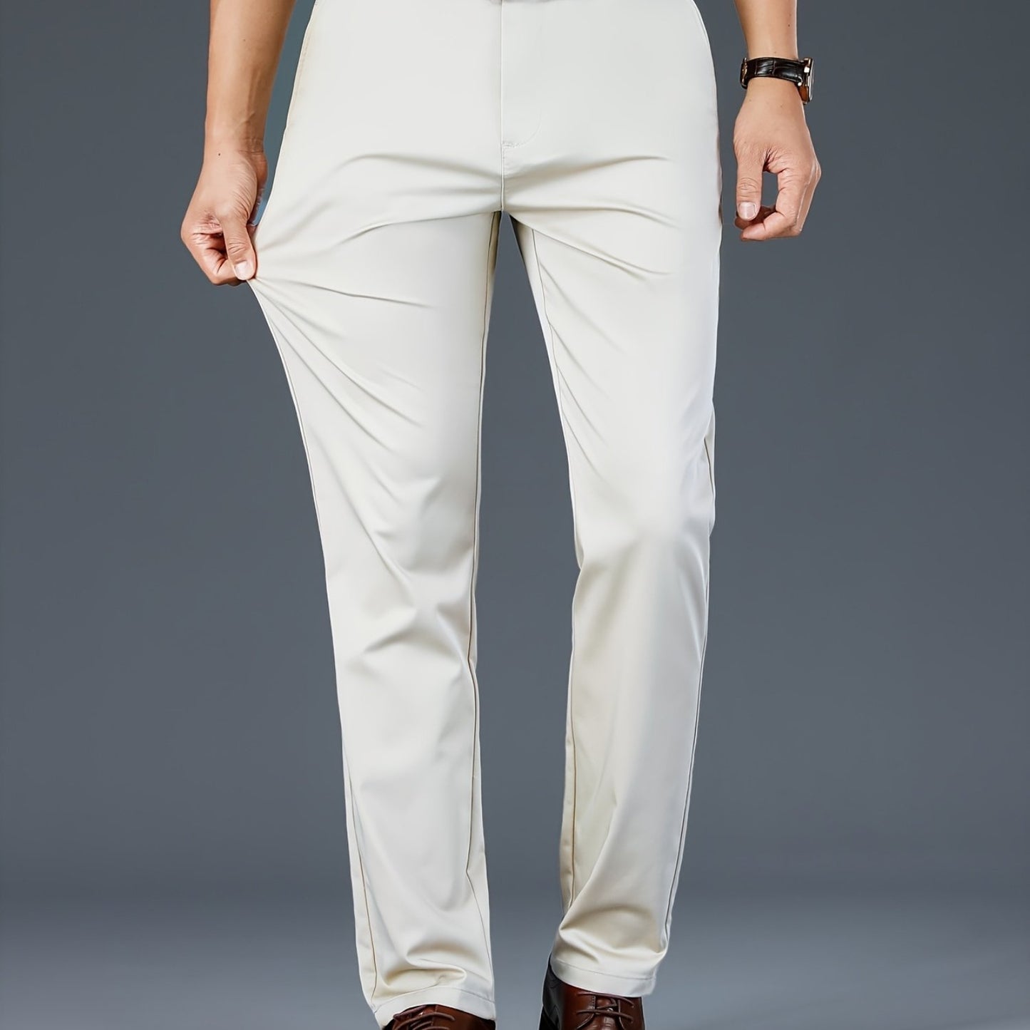 New casual formal pants for men, suitable for all seasons. Business style with trendy long trousers, fashionable and versatile elastic dress pants with a comfortable classic design for