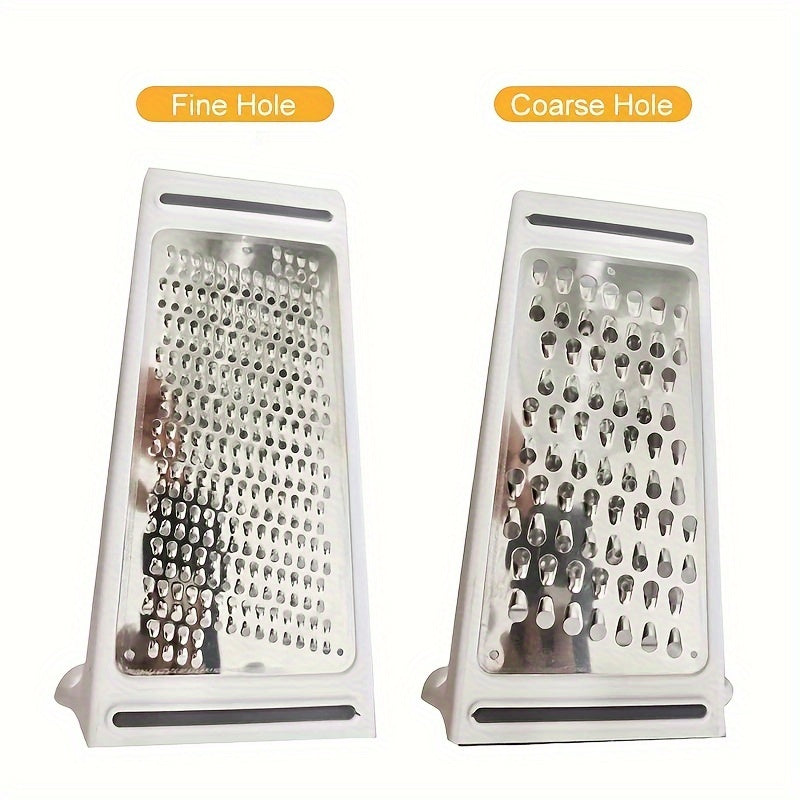 1pc stainless steel cheese grater with container for efficient food prep of vegetables. Waterproof and space-saving for home and restaurant use.