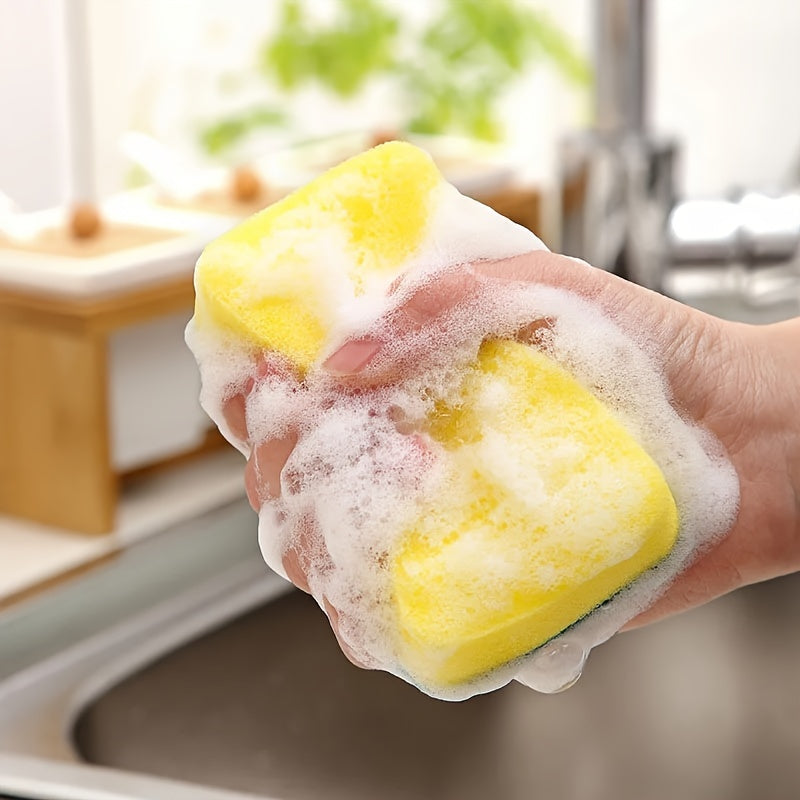 10/12/24 pieces of double-sided scratch-resistant sponge, highly absorbent melamine sponge suitable for cleaning in the kitchen, bathroom, living room, toilet, and car.