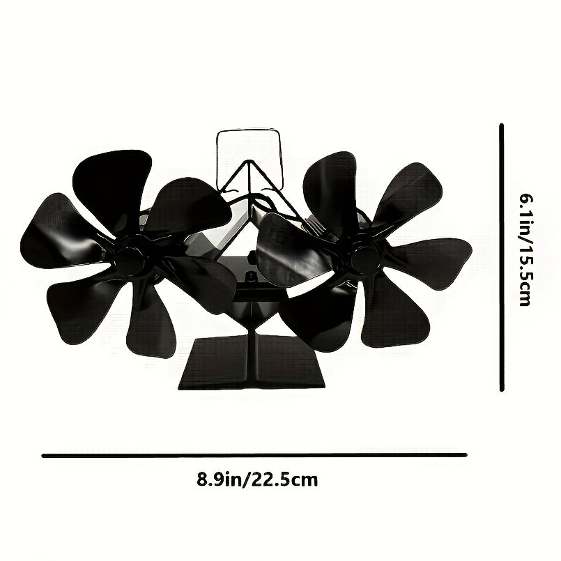 EFGHONG 4-Blade Heat Powered Stove Fan - Eco-Friendly, High Performance Heating Attachment for Wood & Pellet Stoves.