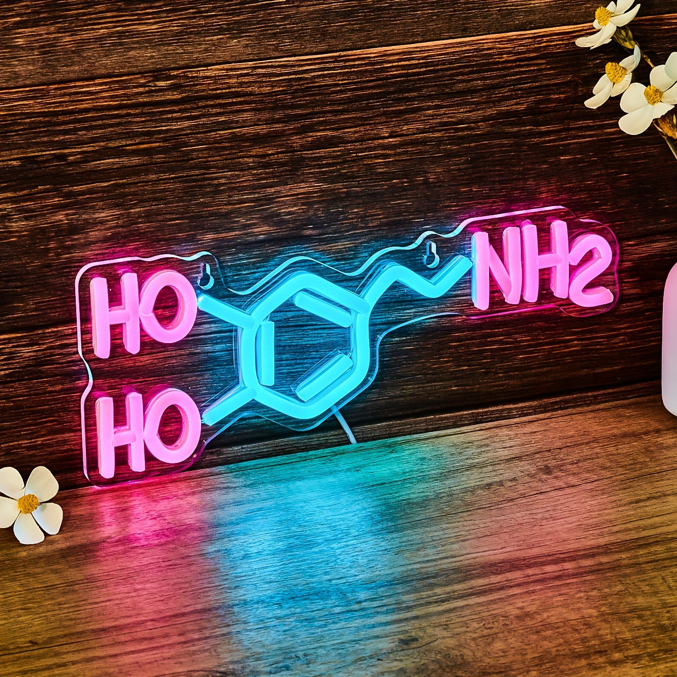 Dopamine Symbol back plate neon light for walls. Perfect for parties, bedrooms, game rooms, sports festivals, and gifts. Powered by USB.