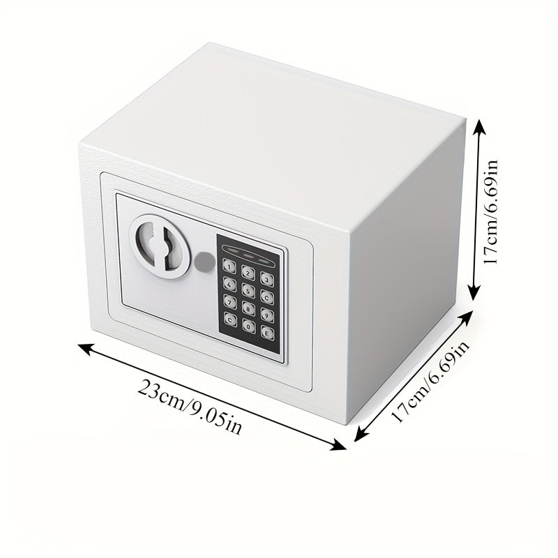 Luxury digital security safe with steel construction, dual entry methods, and keyboard lock for office, hotel, or business use, ideal for storing cash and valuables securely.