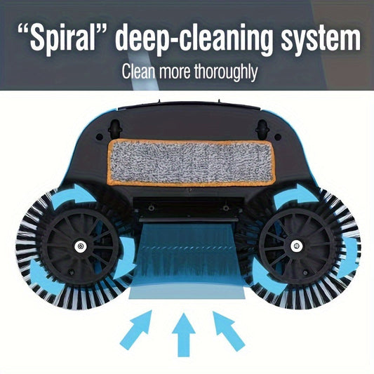 Versatile 3-in-1 Manual Broom with Deep Cleaning Spiral System | Ideal for Garbage, Pet Hair, and Dust | Easy-to-Clean Design | Suitable for Hard Floors and Multiple Rooms | Perfect for Home and Office Cleaning Needs