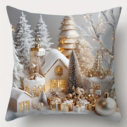 4-piece pillowcase set with Christmas themes, 45.01*45.01 cm. Perfect for room, living room, or sofa decoration. Pillow core not included.