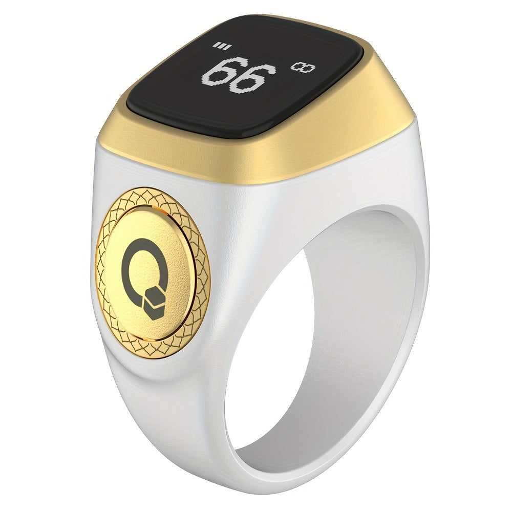 Introducing the TBSoon Zikr Ring: A Prayer Smart Ring with Lucky Ring features, Watch capabilities, and built-in Prayer Counters. Stay on track with 5 Prayer Time Reminders and a Prayer Direction Indicator Guide. Enjoy a long-lasting battery life, OLED