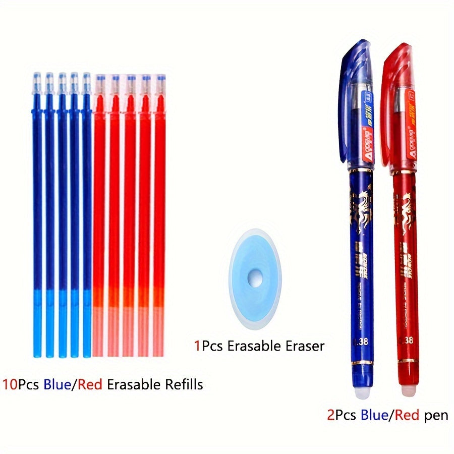 Set of 13 or 20 erasable pens with 0.5 refill, washable handle. Perfect for office or school use.