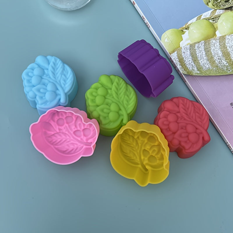 Set of 6 3D Flower Silicone Cake Molds for DIY Jelly Pudding Cake and Candle Making, Perfect for Kitchen Party Decorations