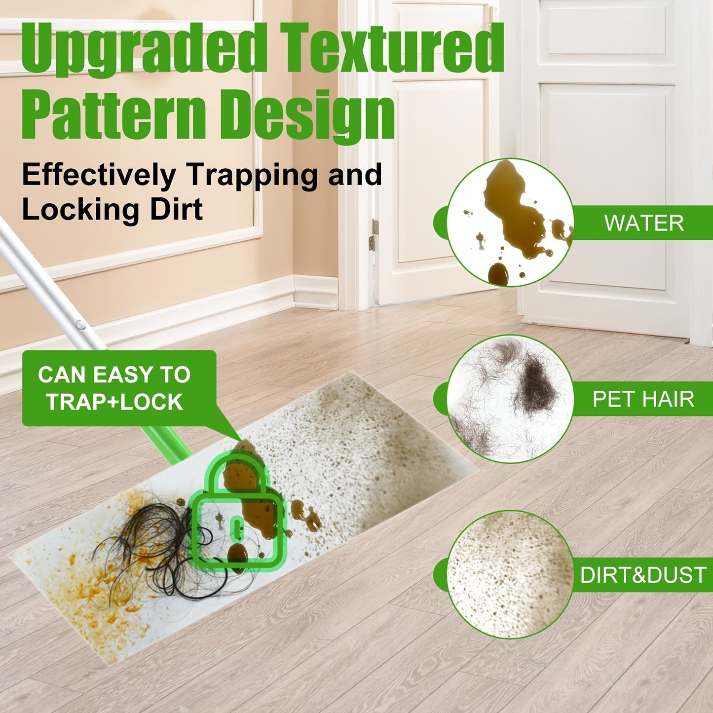 Disposeable mop pads for mopping and cleaning, specifically designed to be compatible with floor cleaning machines.