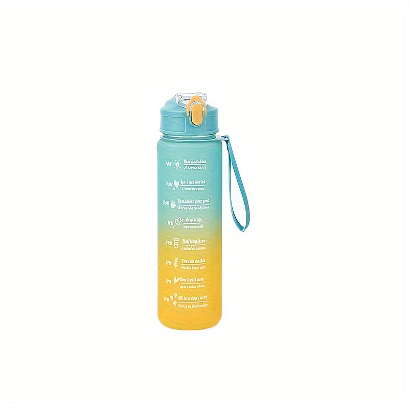 Set of 3 motivational water bottles (2000ml, 800ml, 300ml) with straw, sleeve. Ideal for outdoor activities and birthdays.