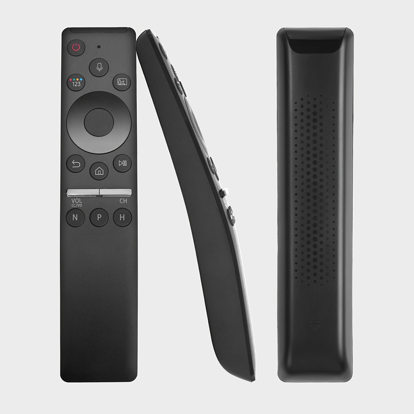 Voice remote control with ergonomic design, smart curved frame, QLED LED LCD, and easy pairing for all TVs, compatible with 8K/4K.