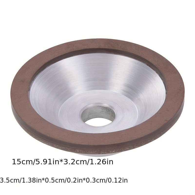 Resin diamond grinding wheel for tungsten carbide sharpening - manual rotary tool for alloy grinding.