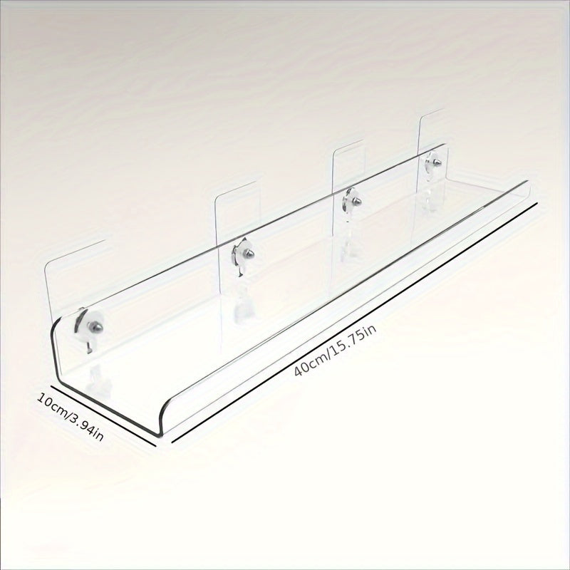 Прозрачные акриловые плавающие полки для различных用途 в ванной, кухне или для展示 виниловых пластинок. Утилитарные стеллажи без золотых трубок в комплекте.