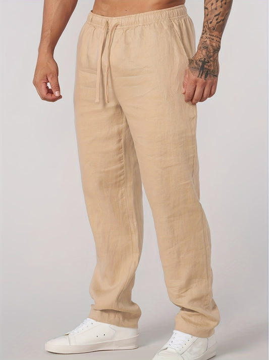 Men's breathable drawstring trousers for casual summer wear and holidays.