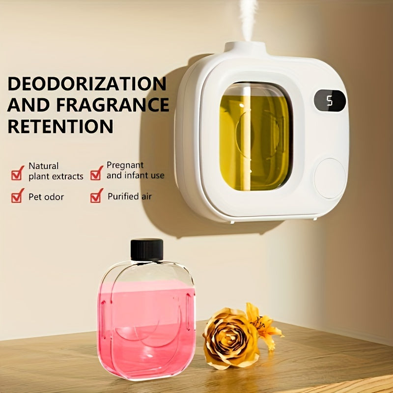 USB rechargeable 5-speed room humidifier with digital display, lithium battery, and fragrance dispenser - perfect for home, office, and bedroom. Great for holidays.