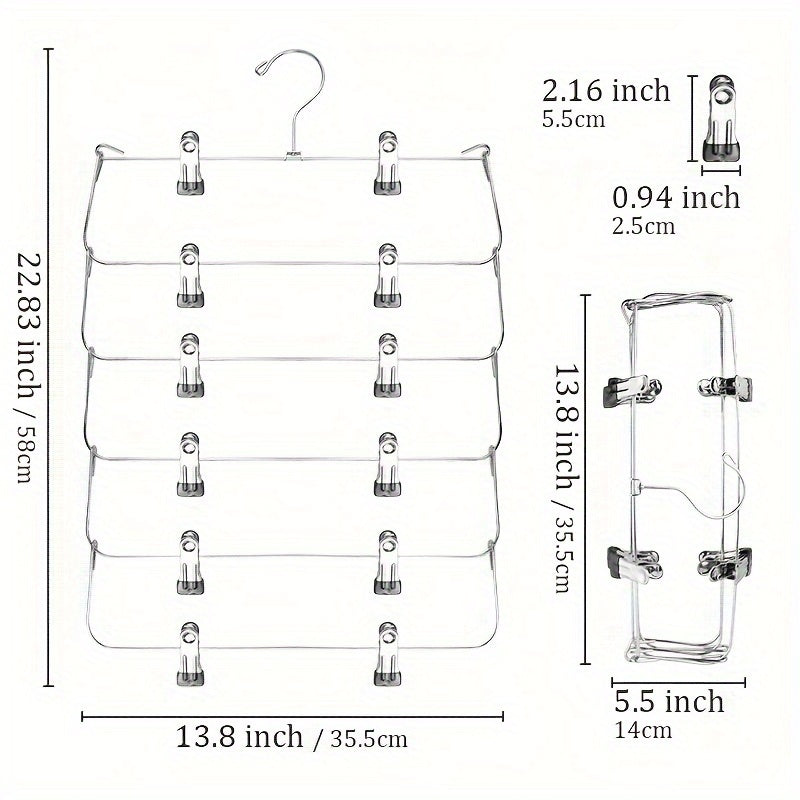 [Customer Favorite] Stainless Steel Folding Trouser Clip for Organizing Multiple Layers of Clothing in Your Home Closet