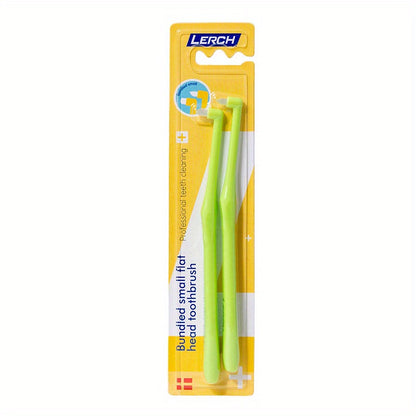 2-Pack Oral Toothbrushes with Single-Tufted Microfiber Bristles, Flexible, Specialized for Braces and Teeth Gap Cleaning