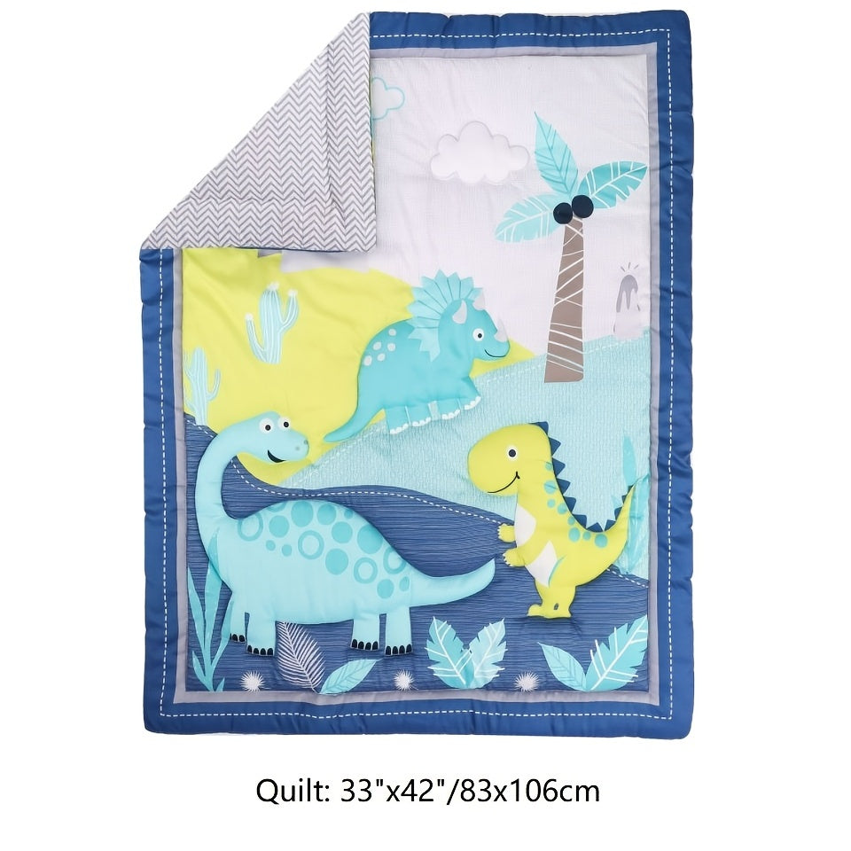 Soft Dinosaur Crib Bedding Set with 3 Pieces - the Perfect Gift for Baby