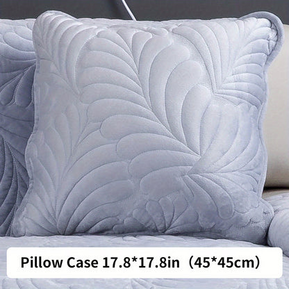 Short plush sofa slipcover for all seasons, perfect for home decor in bedroom, office, or living room. Excludes backrest, armrest, and pillow case.