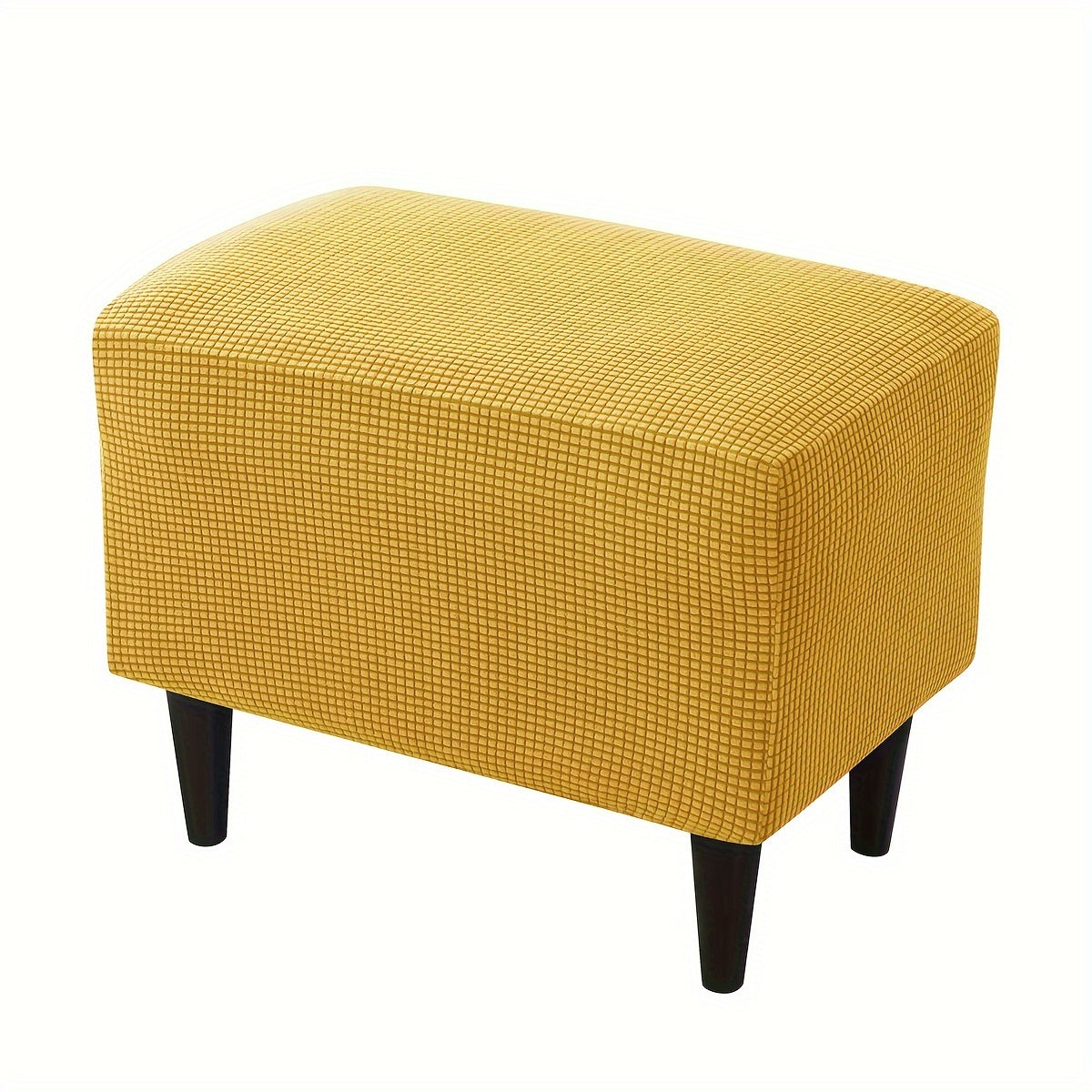 Stretch modern style ottoman cover protects footstools from dust and enhances living room decor.