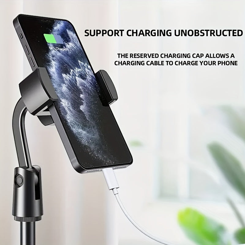 1 Pack of Stable and Durable Adjustable Phone Stand Holder with Upgraded Weighted Chassis, Waterproof Plastic Bracket for Hands-Free Use.