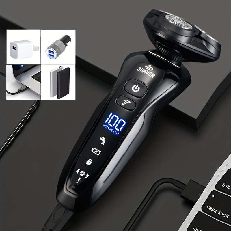 3D Electric Razor for Men - Rechargeable, Wet/Dry Shaver with USB Charging, Ideal Father's Day Gift