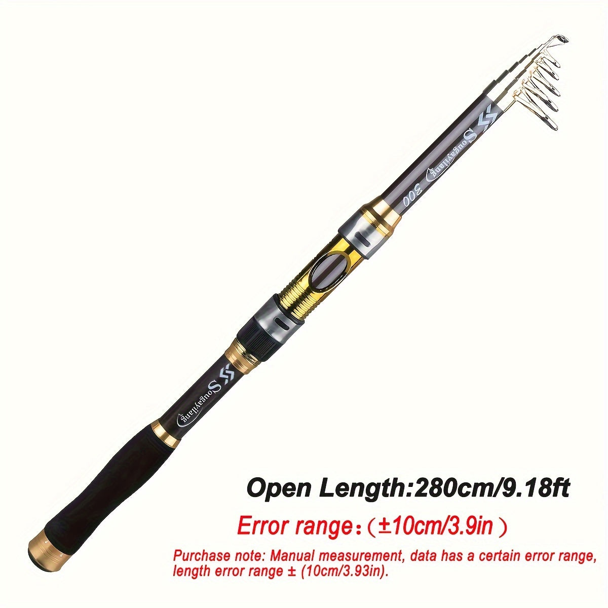 Sougayilang Ultralight Carbon Fiber Spinning Fishing Rod - Portable, Medium Action, Extendable Length, Comfort Grip Handle - Perfect for All Anglers