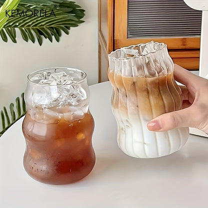 KEMORELA 4/6pcs 17OZ Wavy Glass Drinking Cups, Irregular Shaped Reusable Water Glasses, Multipurpose Iced Coffee Cups, Machine Washable, Home Kitchen Drinkware, 500ML

KEMORELA glass cups: 4/6pcs, 17oz, irregular shape, reusable, multipurpose for iced