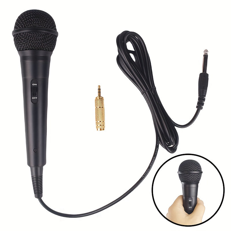 Wired Dynamic Microphone Set with 6.35mm Jack for various uses - Black color